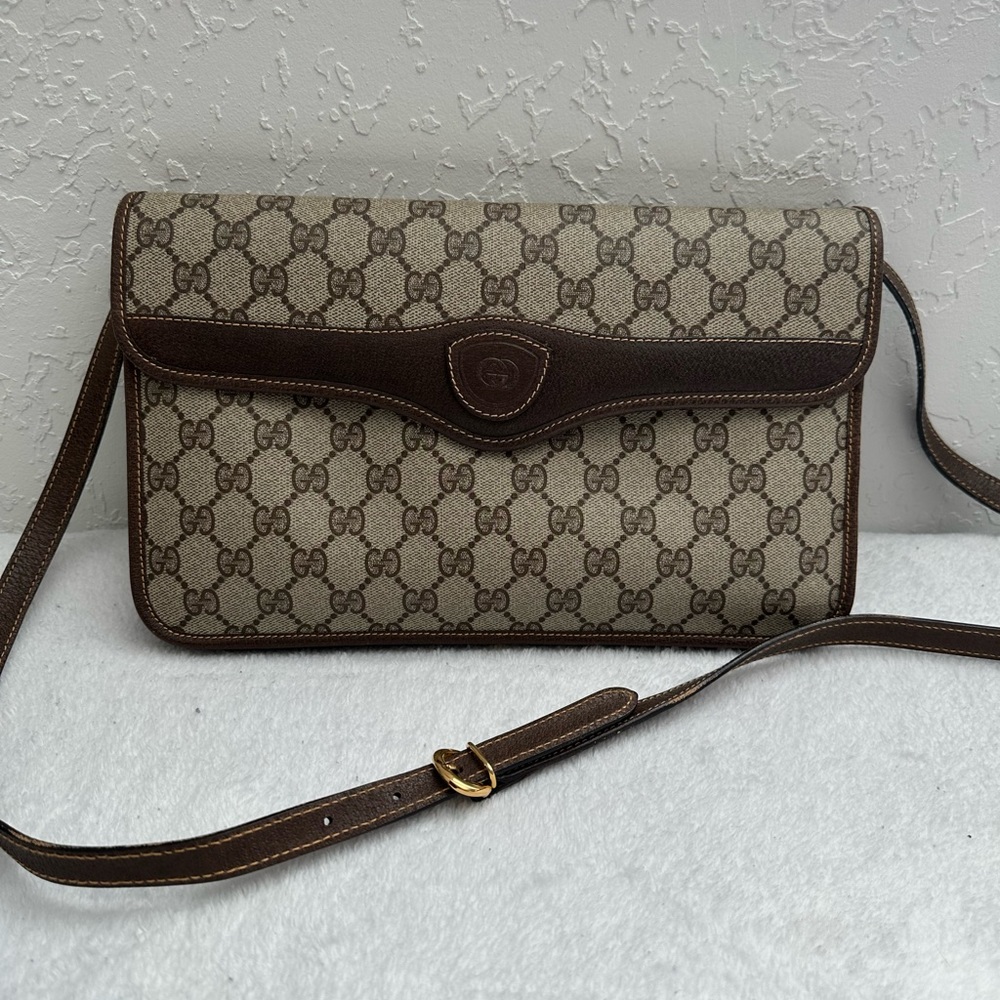 Gucci Brown Monogram Crossbody Bag (Reposhed)
